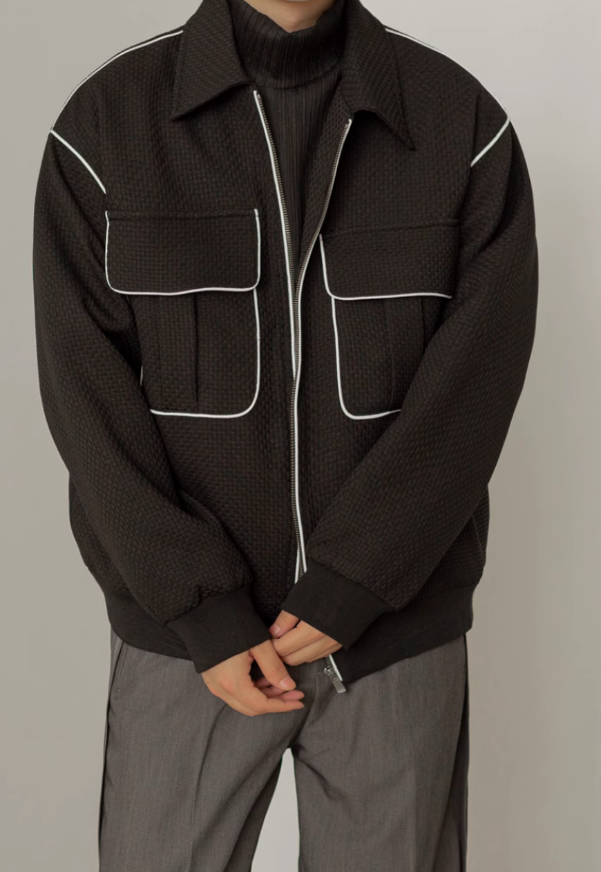 Men's Contrast lapel check jacket