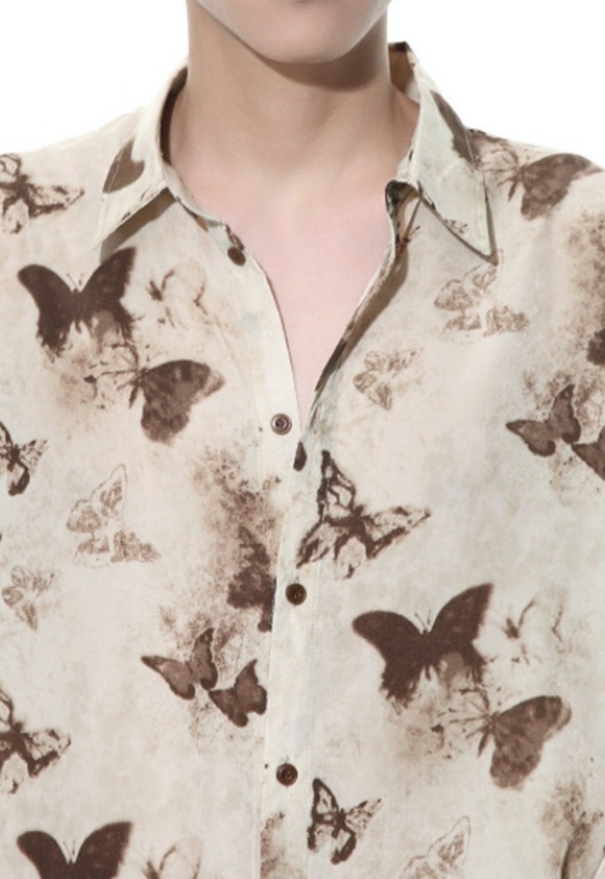 Men's Creative butterfly ink shirt
