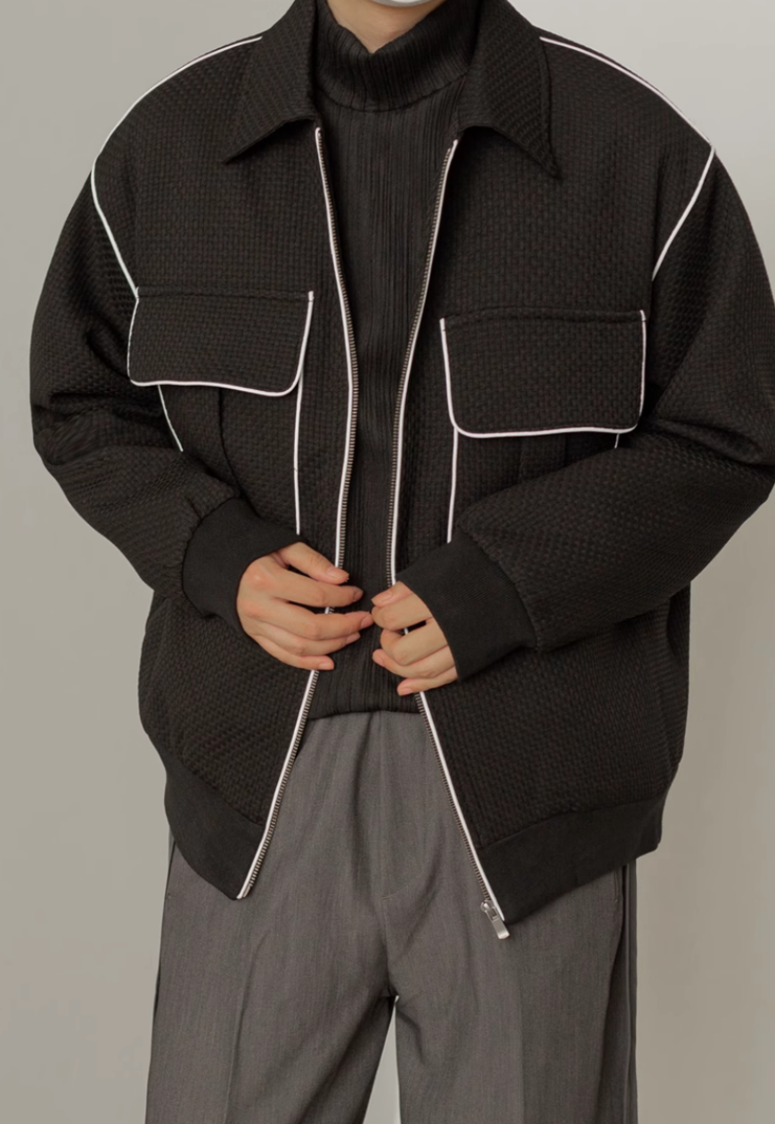 Men's Contrast lapel check jacket