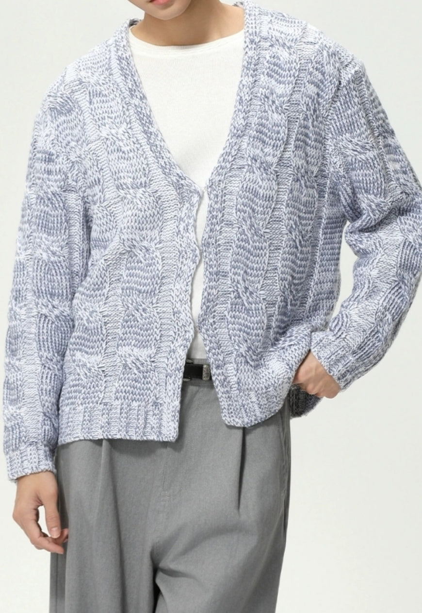 Men's V-neck cardigan knitwear