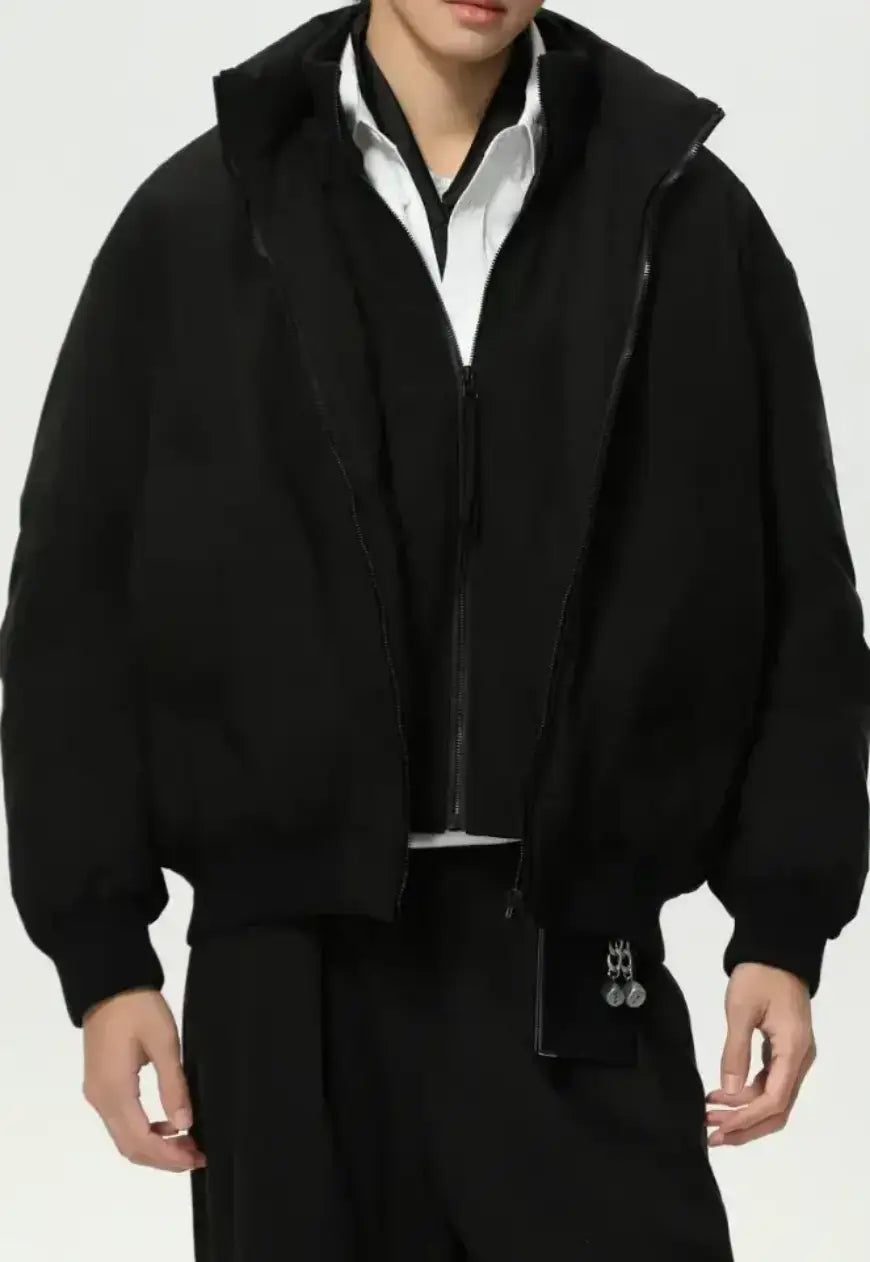 Men's Cleanfit Stand Collar Thick Down Jacket
