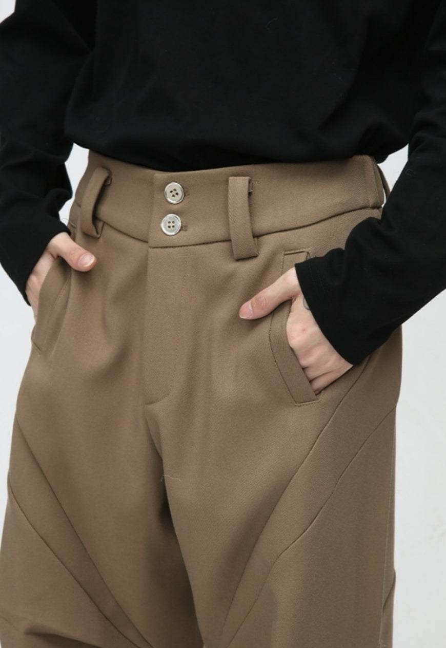 Unisex twill multi-layered casual pants