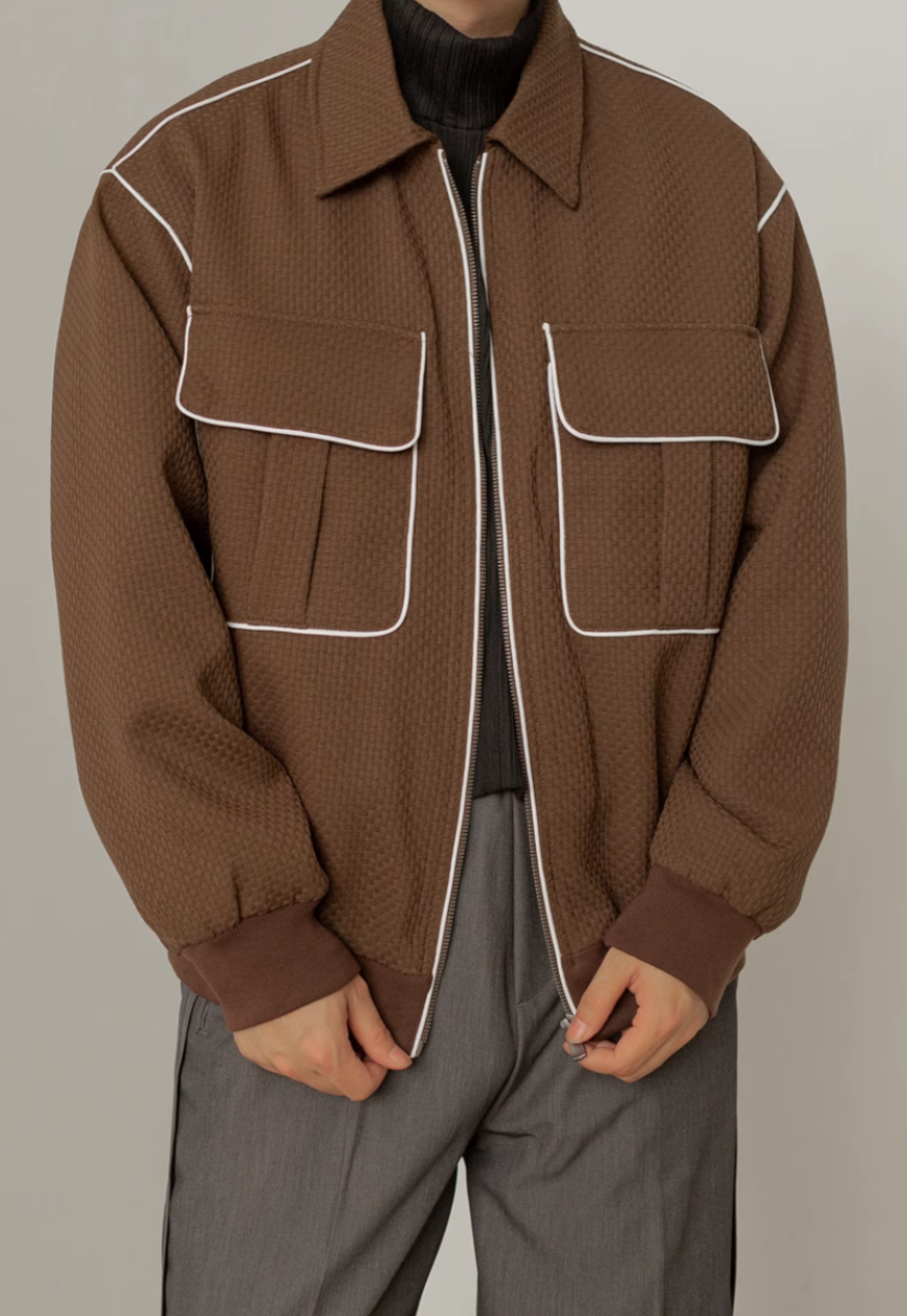 Men's Contrast lapel check jacket