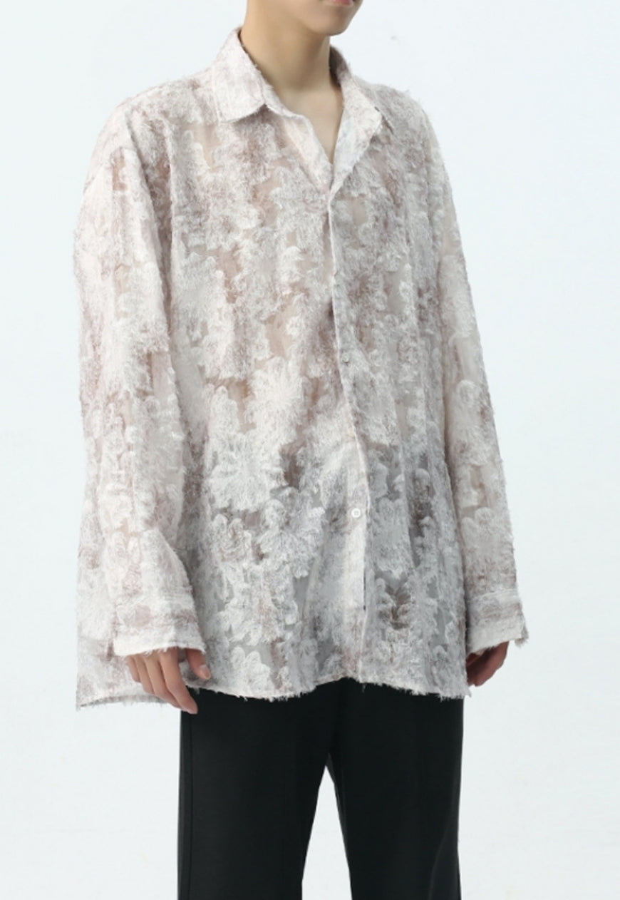 Men's see-through jacquard shirt