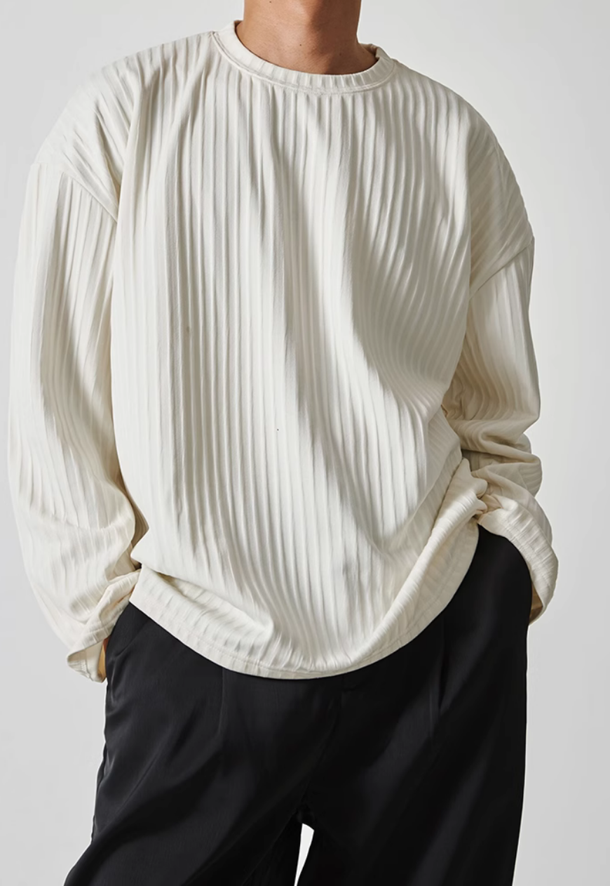 Men's Three-dimensional striped top