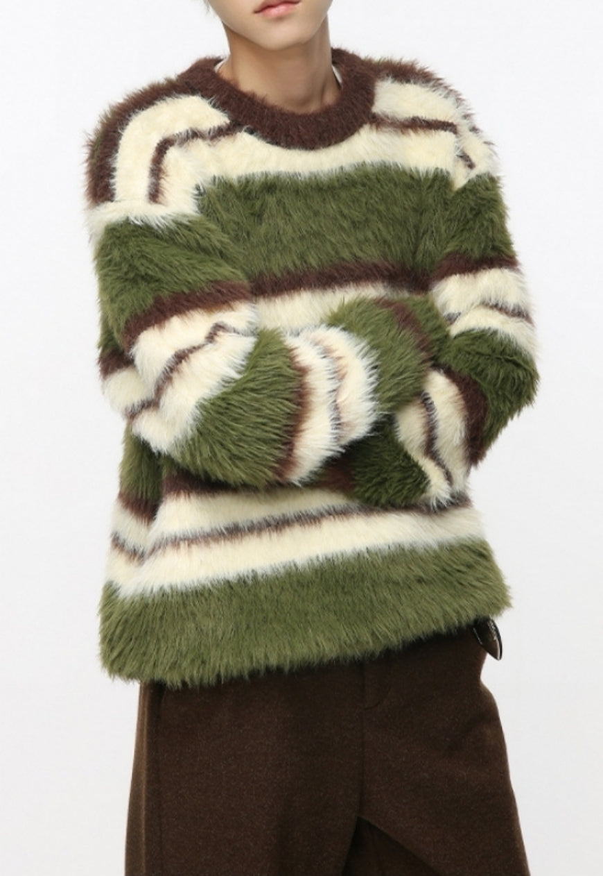 Men's striped seahorse sweater