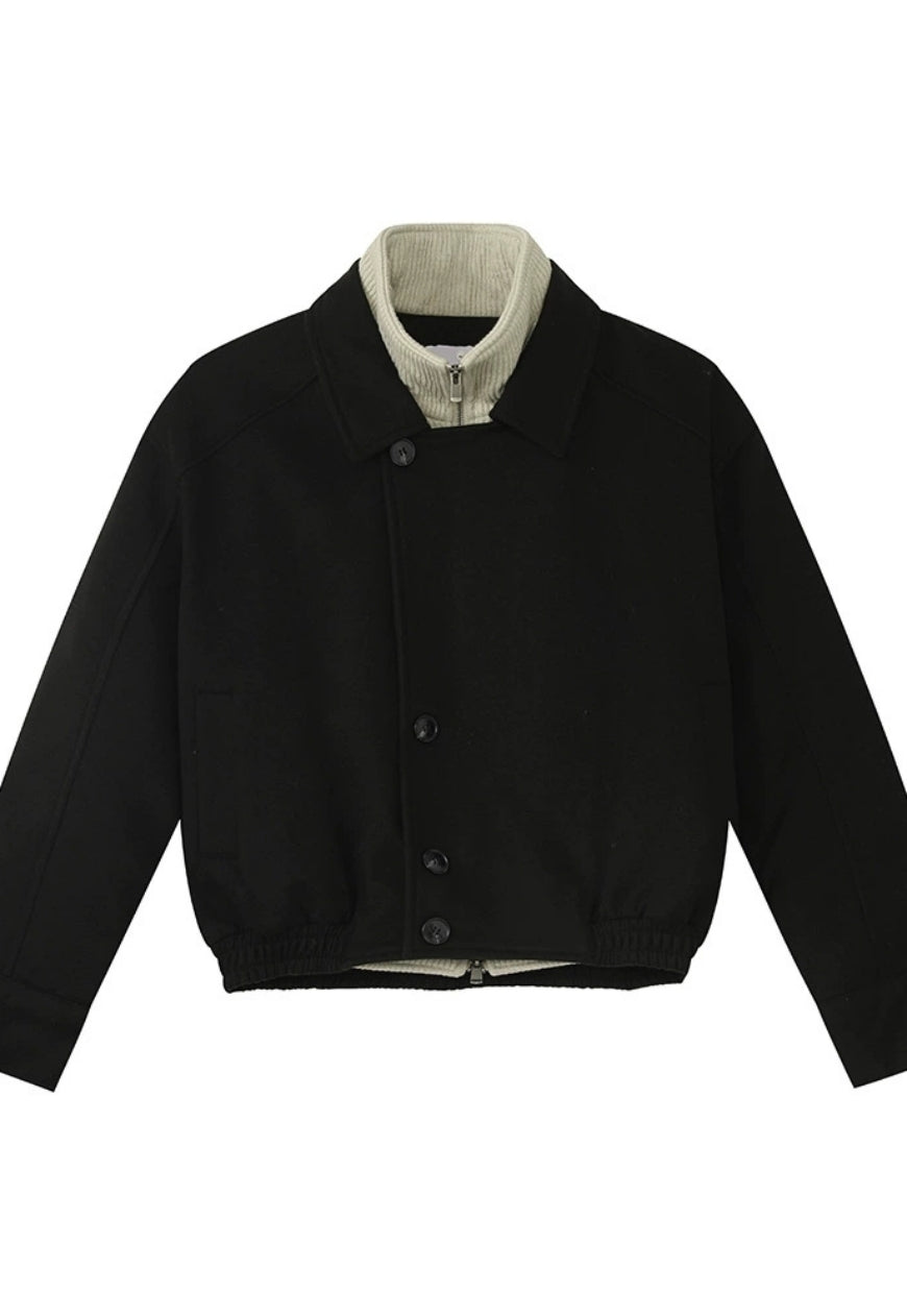 Men's Diamond pattern cotton-padded jacket
