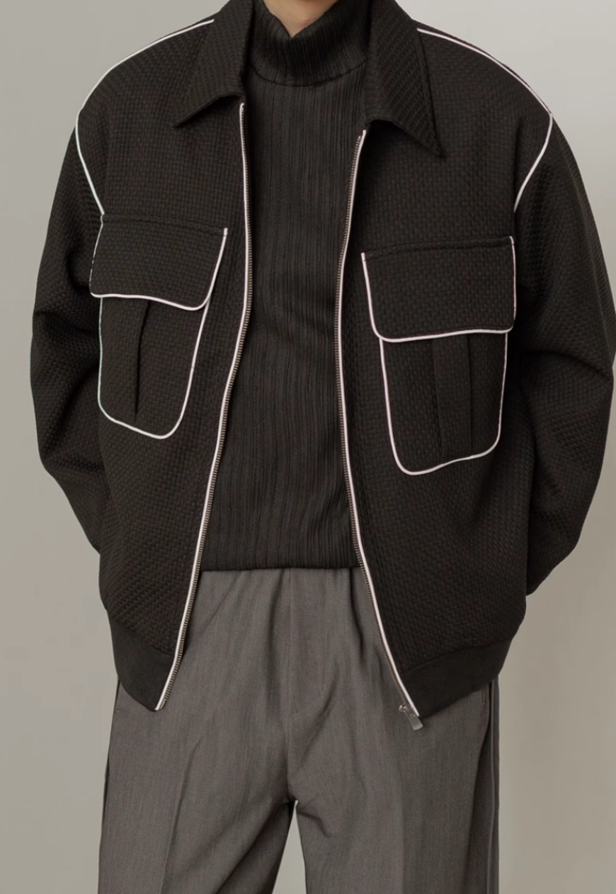 Men's Contrast lapel check jacket