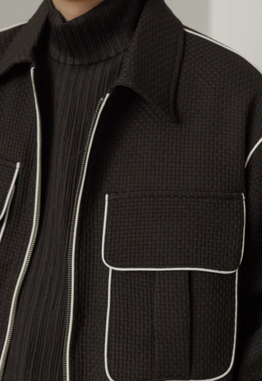 Men's Contrast lapel check jacket