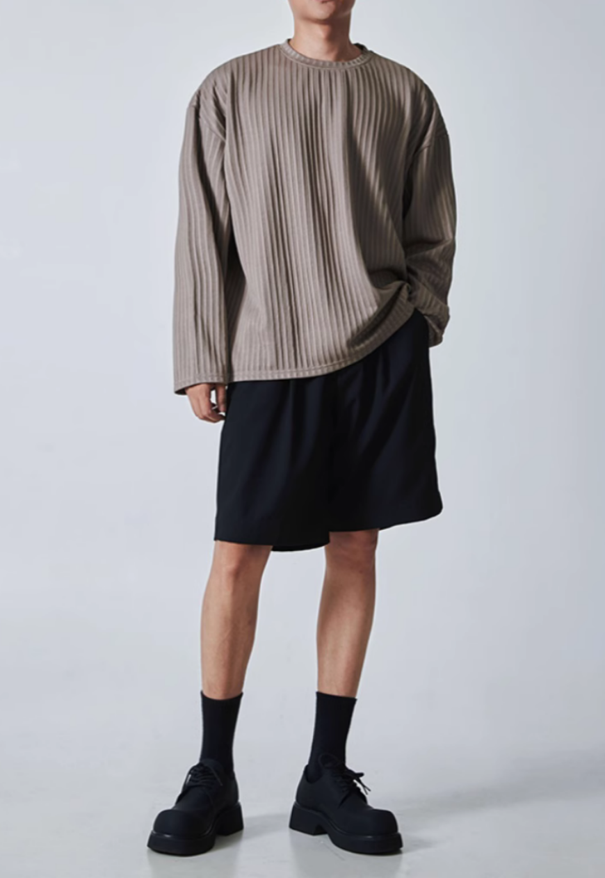 Men's Three-dimensional striped top