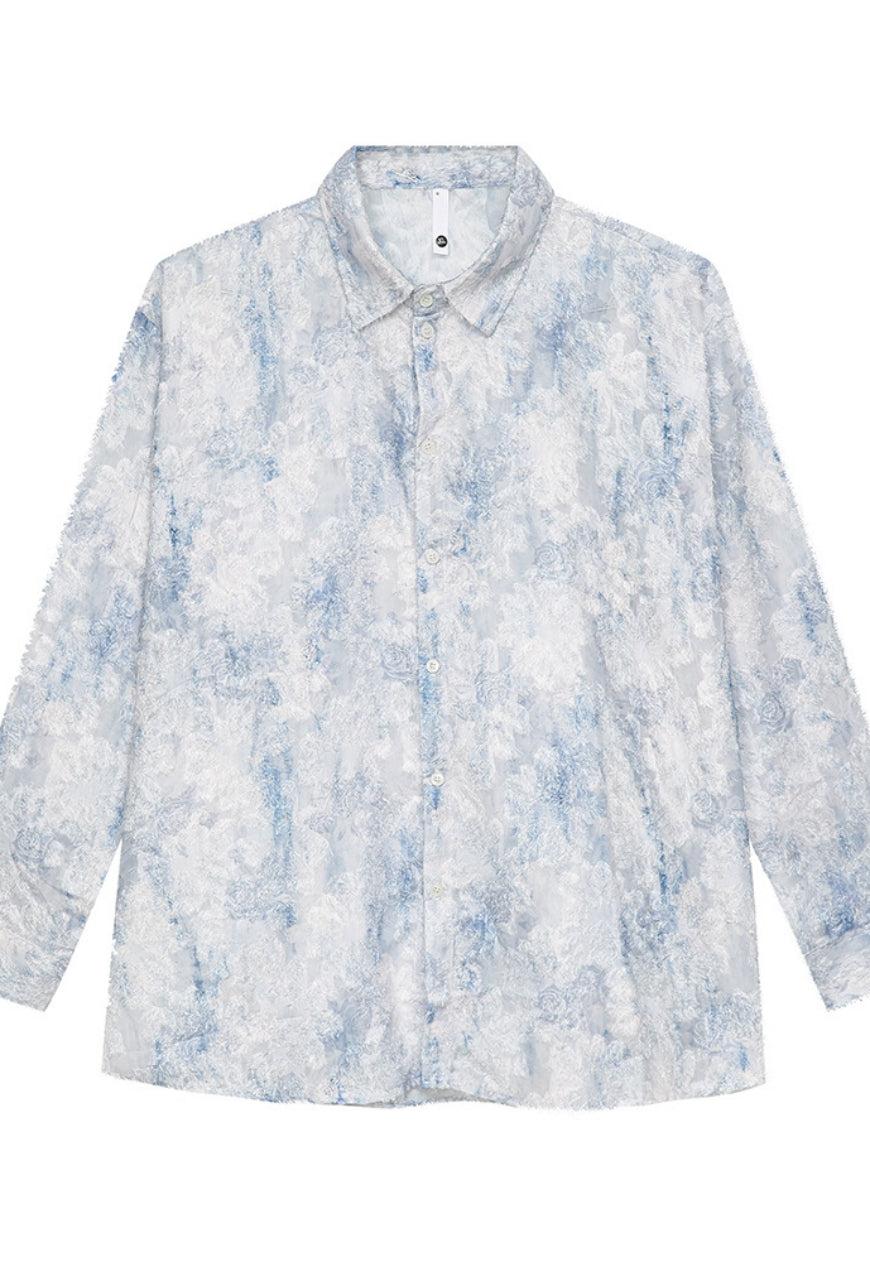 Men's see-through jacquard shirt