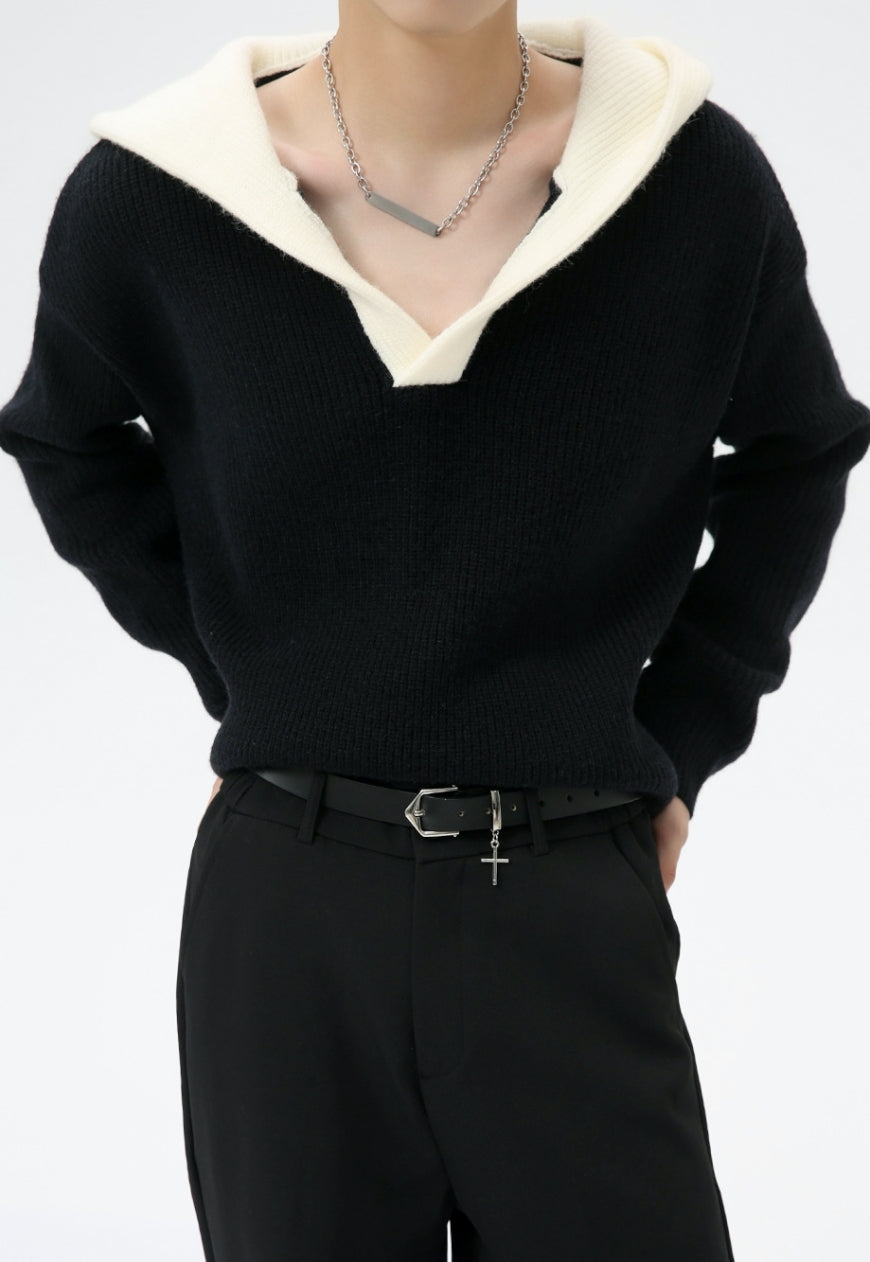 Men's color hooded sweater