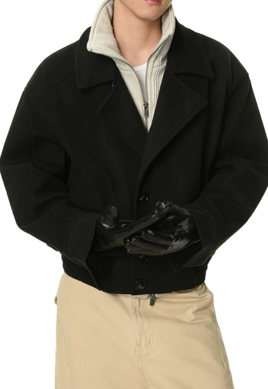 Men's Diamond pattern cotton-padded jacket