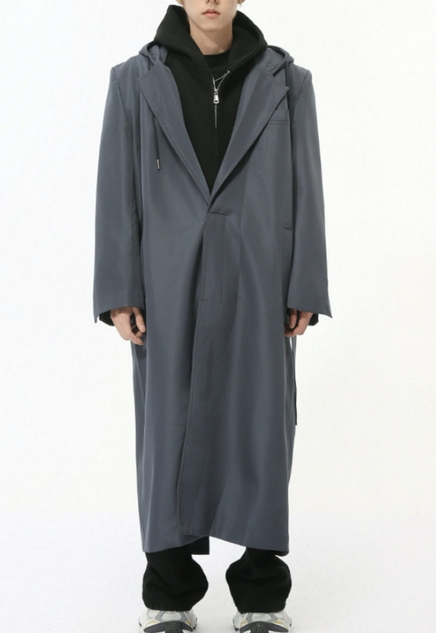 Men's Elegant strappy shoulder-padded coat