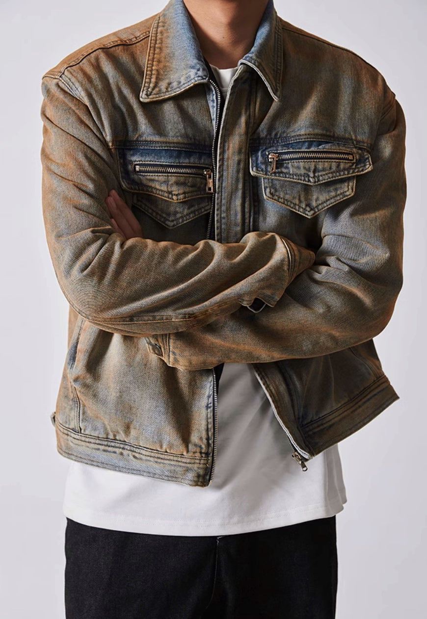 Men's Rusty washed vintage denim jacket
