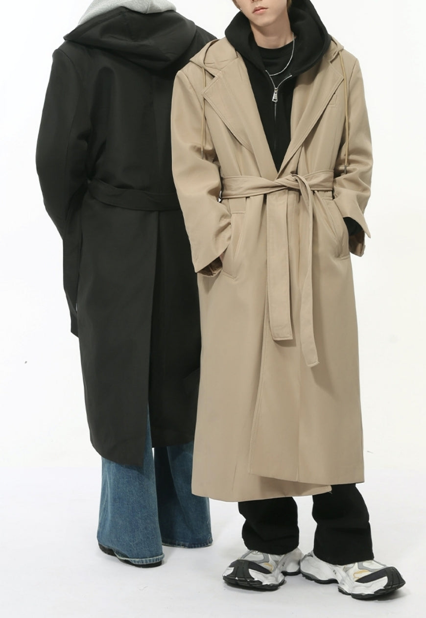 Men's Elegant strappy shoulder-padded coat