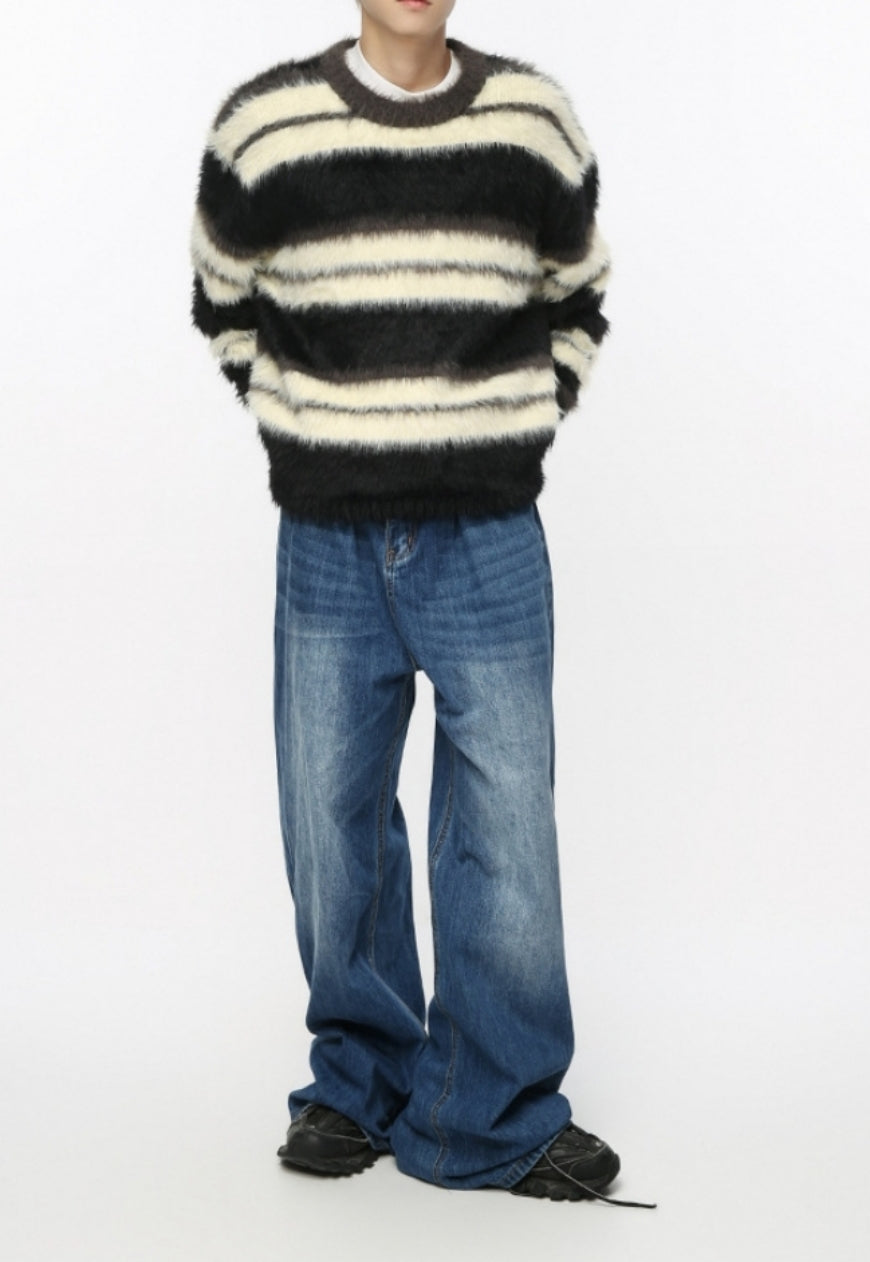 Men's striped seahorse sweater