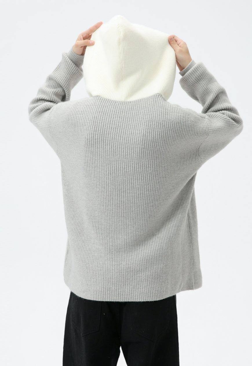 Men's color hooded sweater