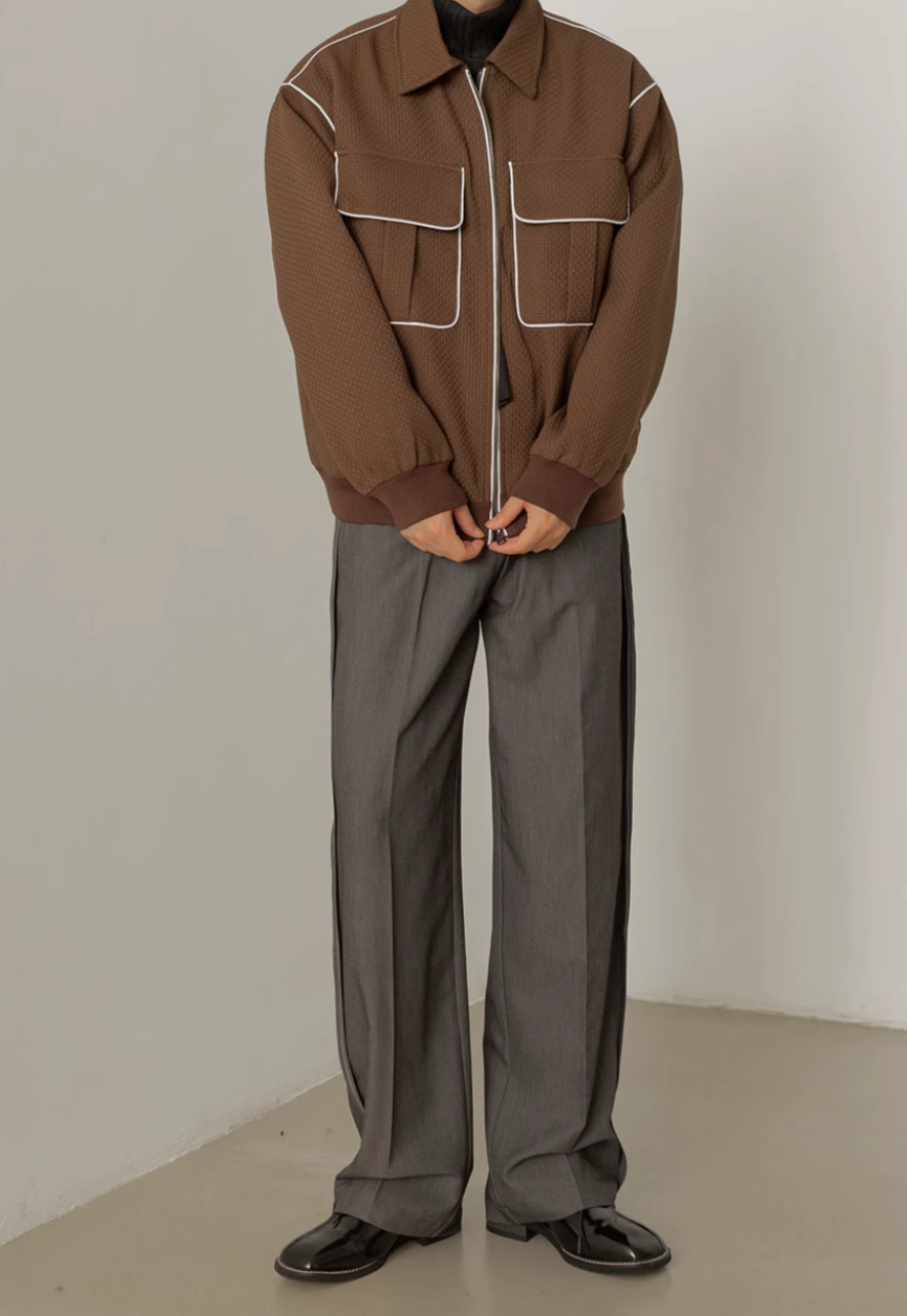 Men's Contrast lapel check jacket