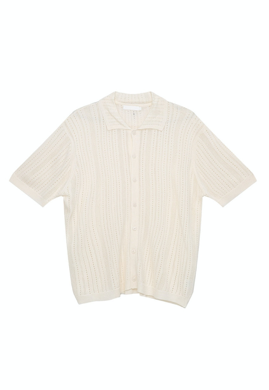 Men's Vintage hollow knitted shirt