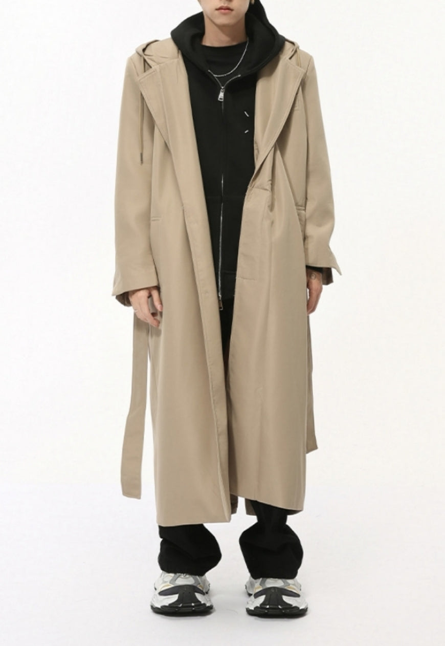 Men's Elegant strappy shoulder-padded coat