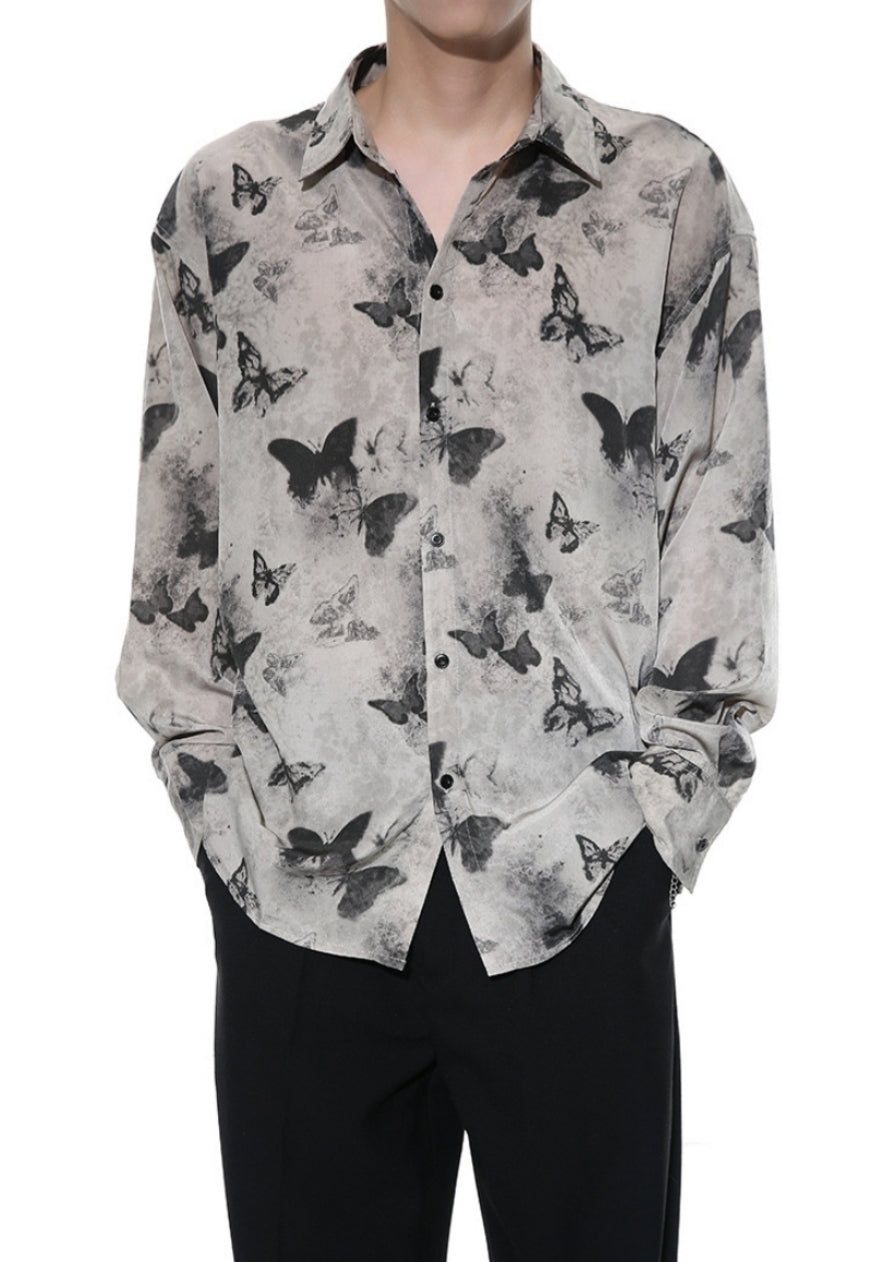 Men's Creative butterfly ink shirt