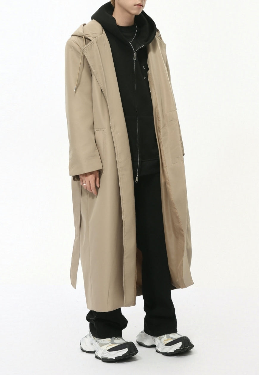 Men's Elegant strappy shoulder-padded coat