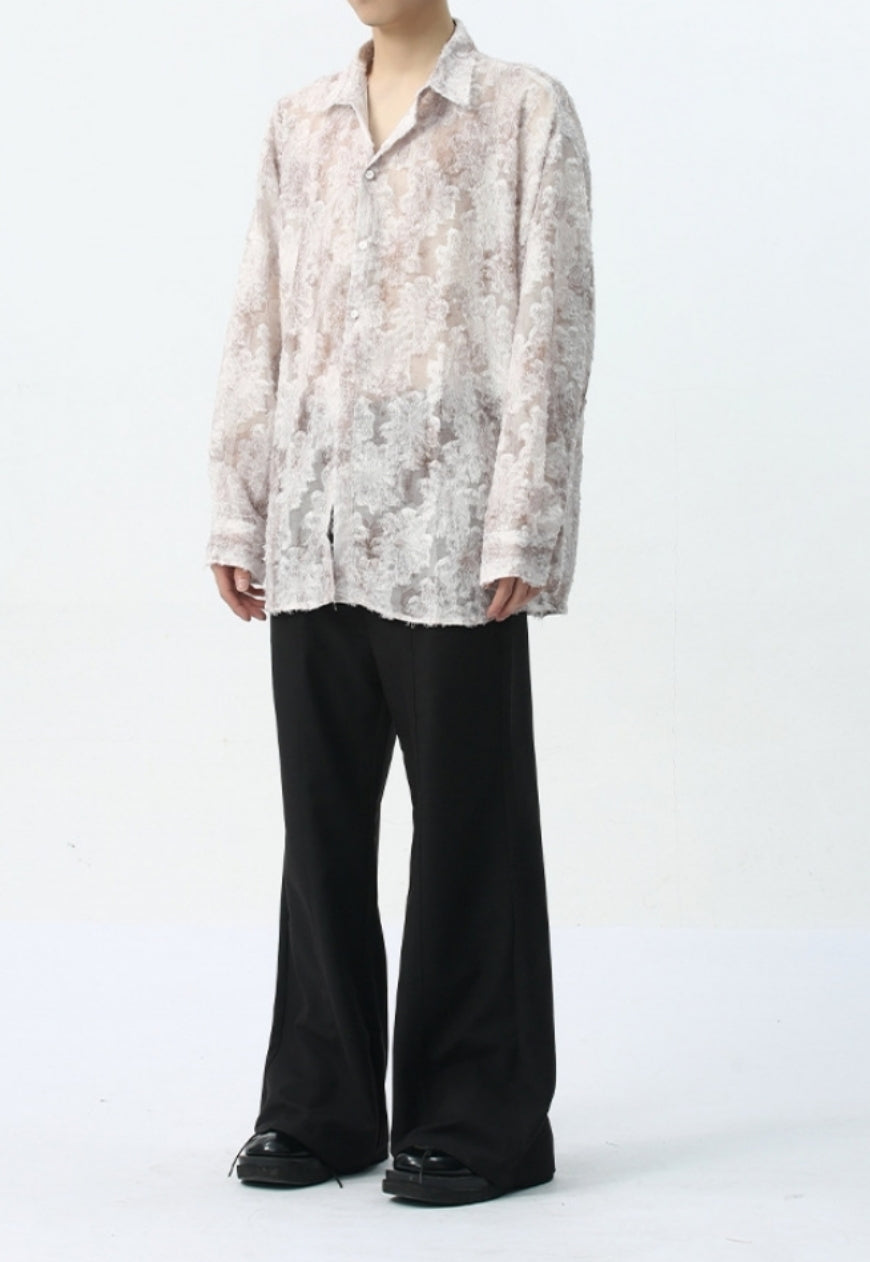 Men's see-through jacquard shirt