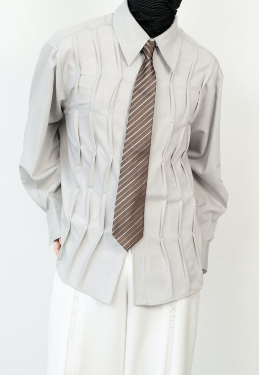 Men's French Vintage Pleated Shirt