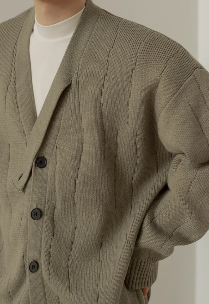 Men's Thickened v-neck cardigan sweater