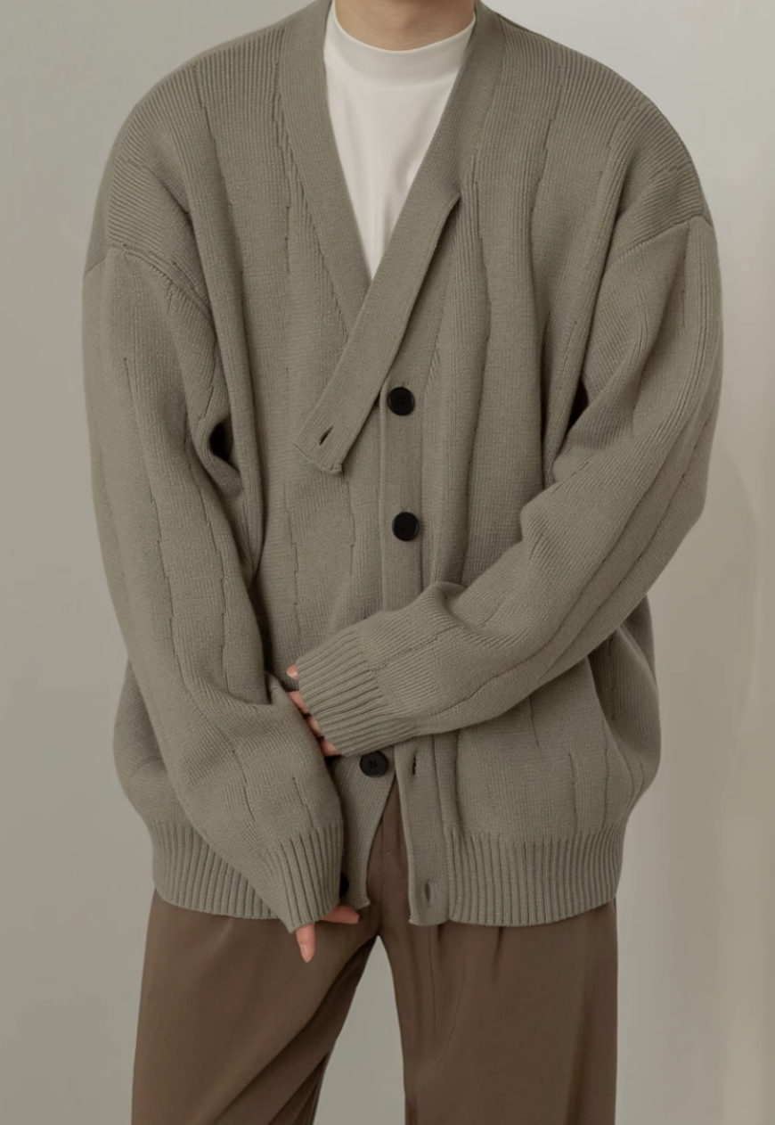 Men's Thickened v-neck cardigan sweater