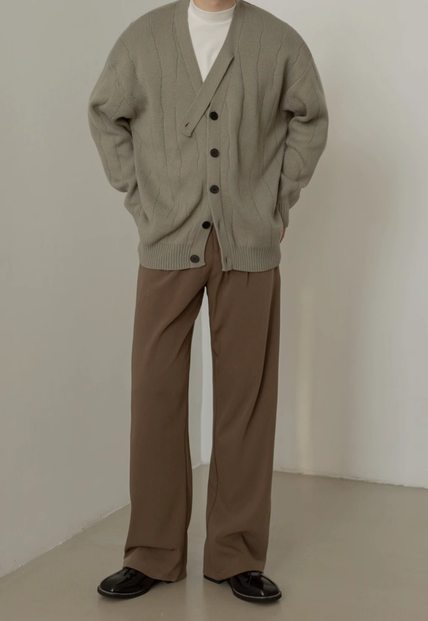 Men's Thickened v-neck cardigan sweater