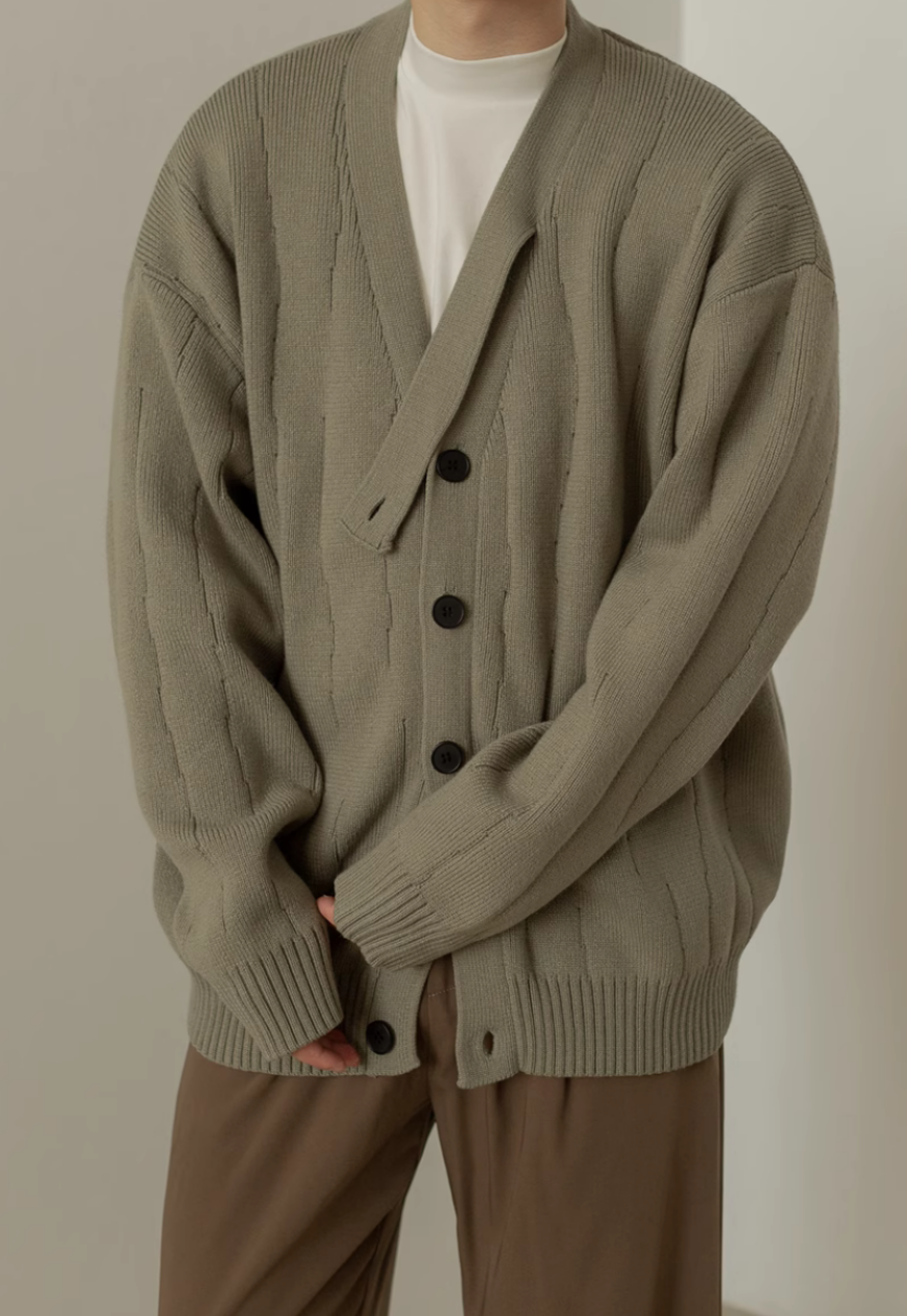 Men's Thickened v-neck cardigan sweater