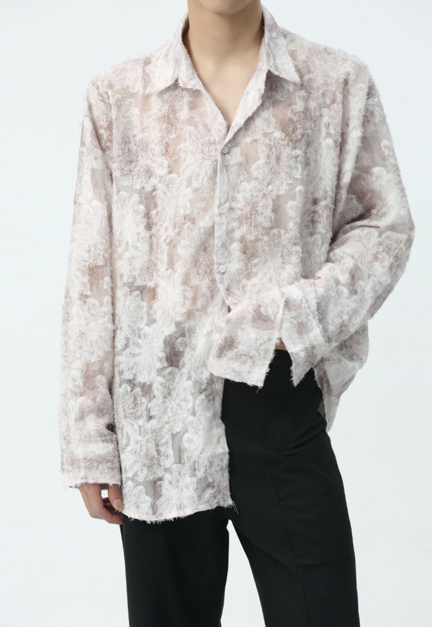 Men's see-through jacquard shirt