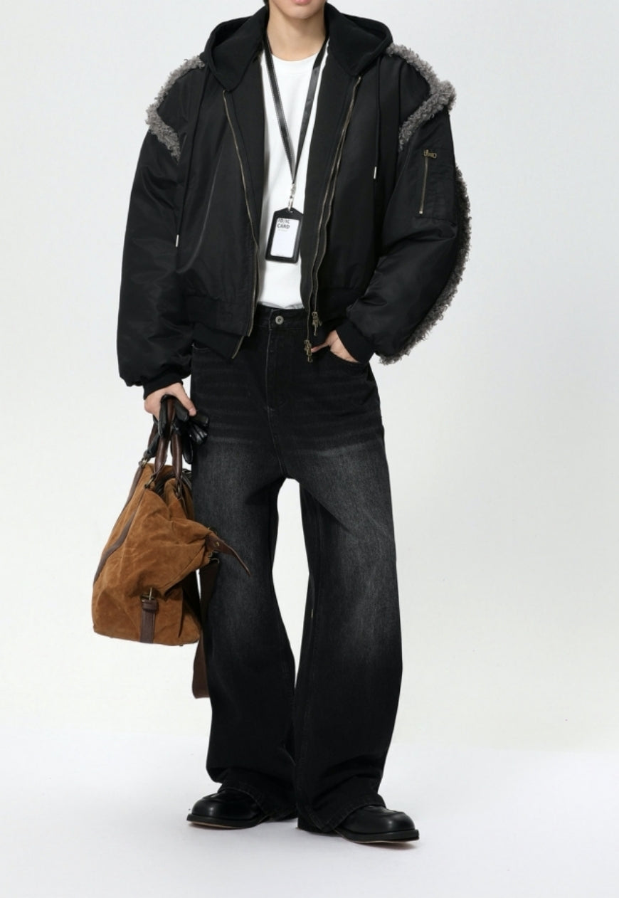 Men's Raw-edged baseball jacket