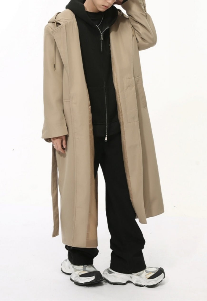 Men's Elegant strappy shoulder-padded coat