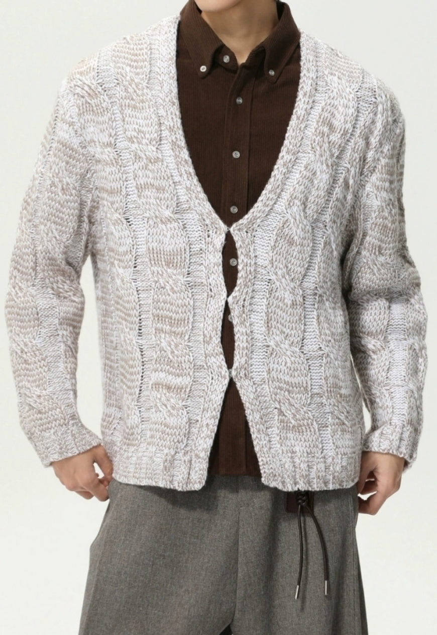 Men's V-neck cardigan knitwear