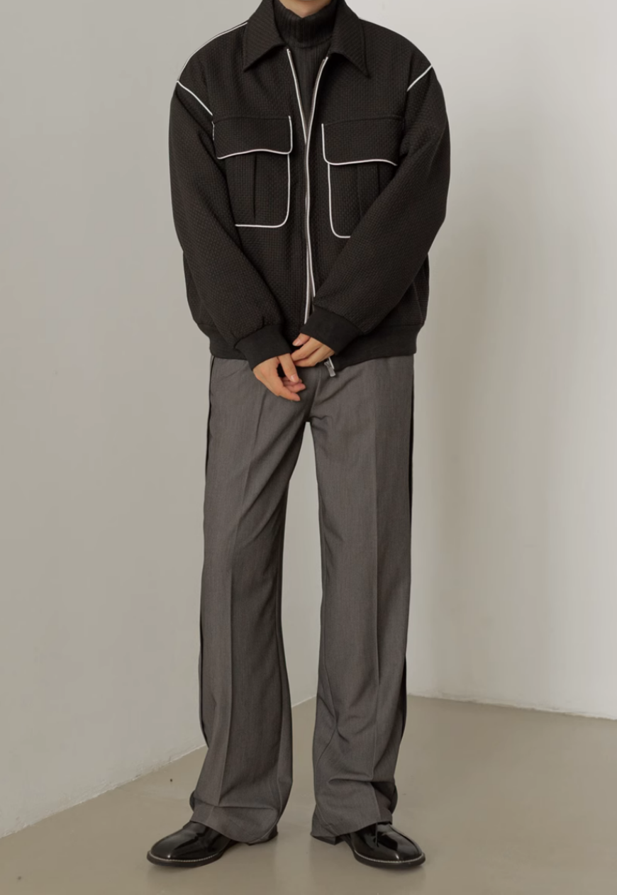 Men's Contrast lapel check jacket