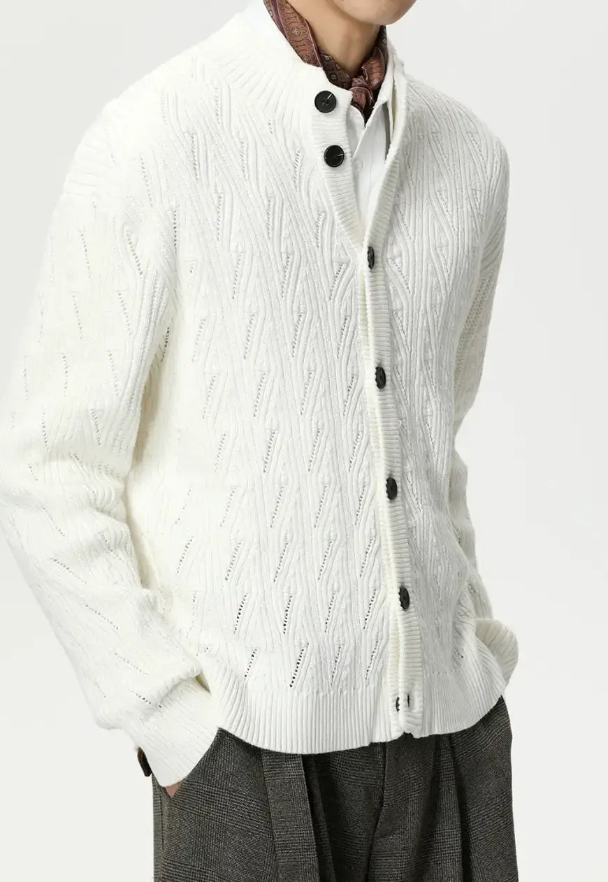 Men's cable knit solid color sweater
