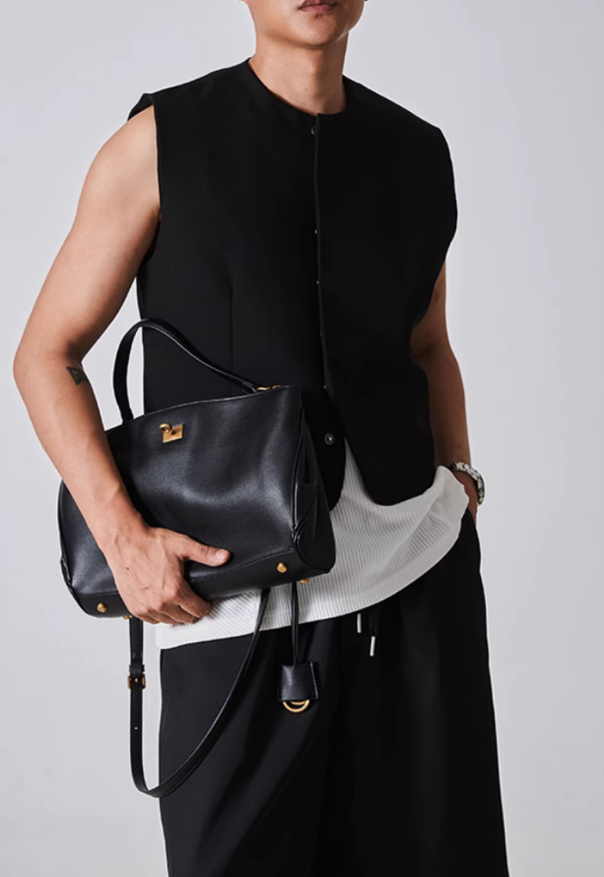 Men's Genuine cowhide premium handbag