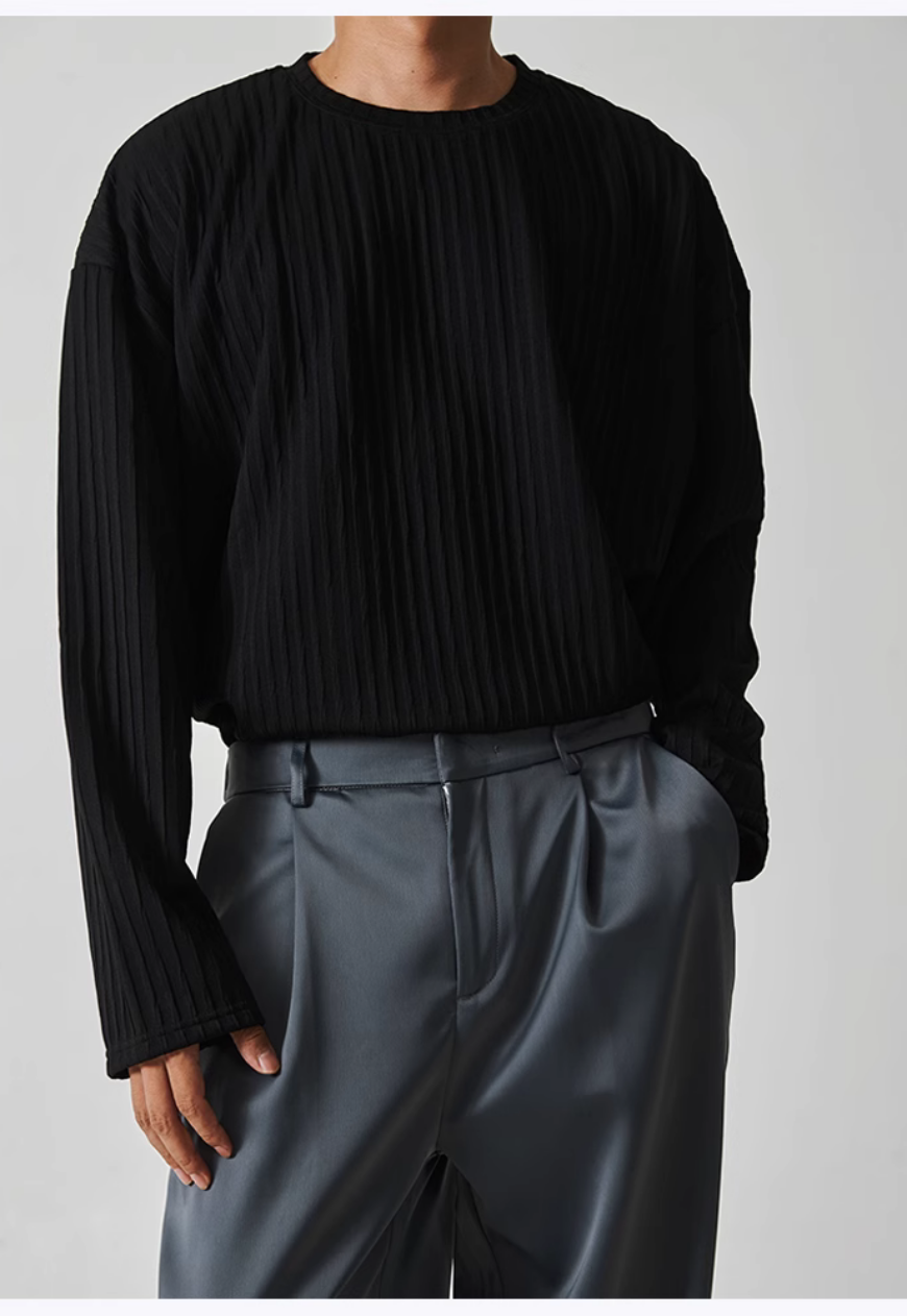 Men's Three-dimensional striped top