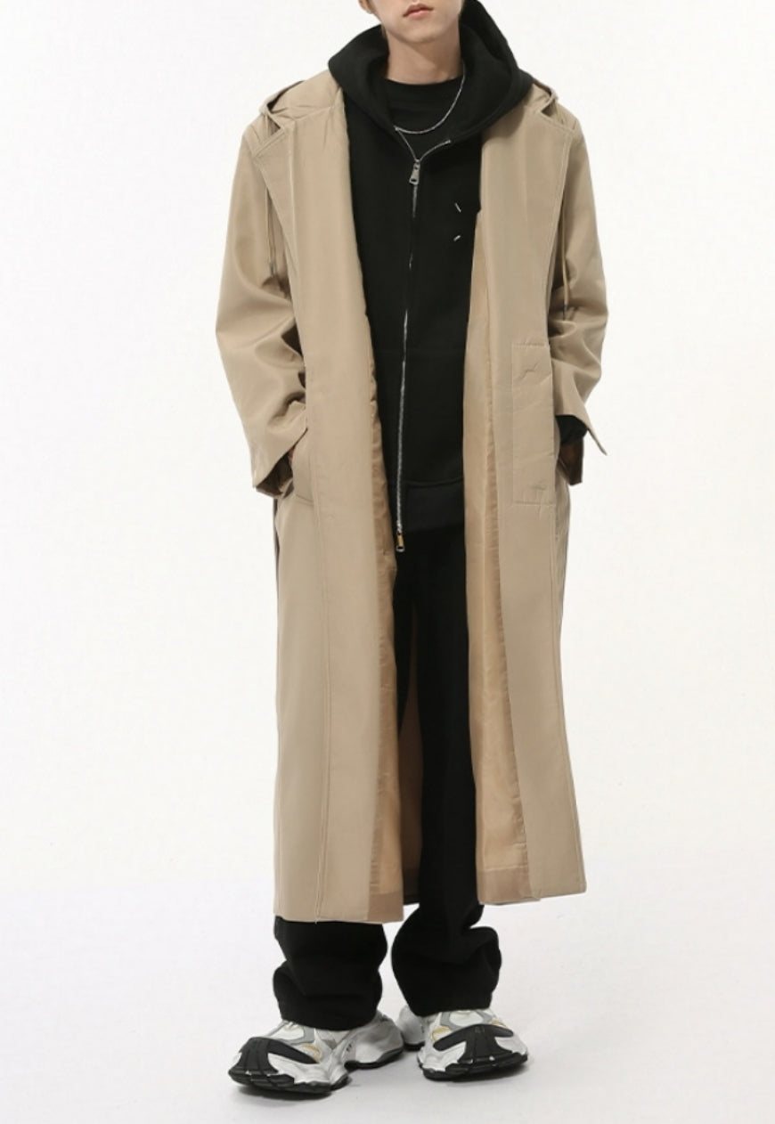 Men's Elegant strappy shoulder-padded coat