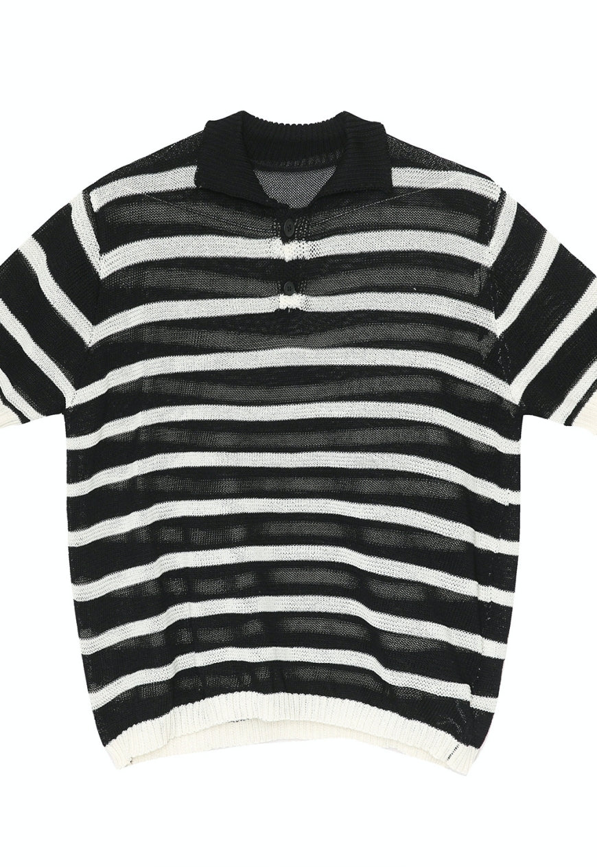 Men's Striped Contrast Color POLO Shirt