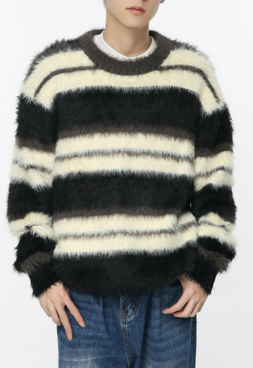 Men's striped seahorse sweater