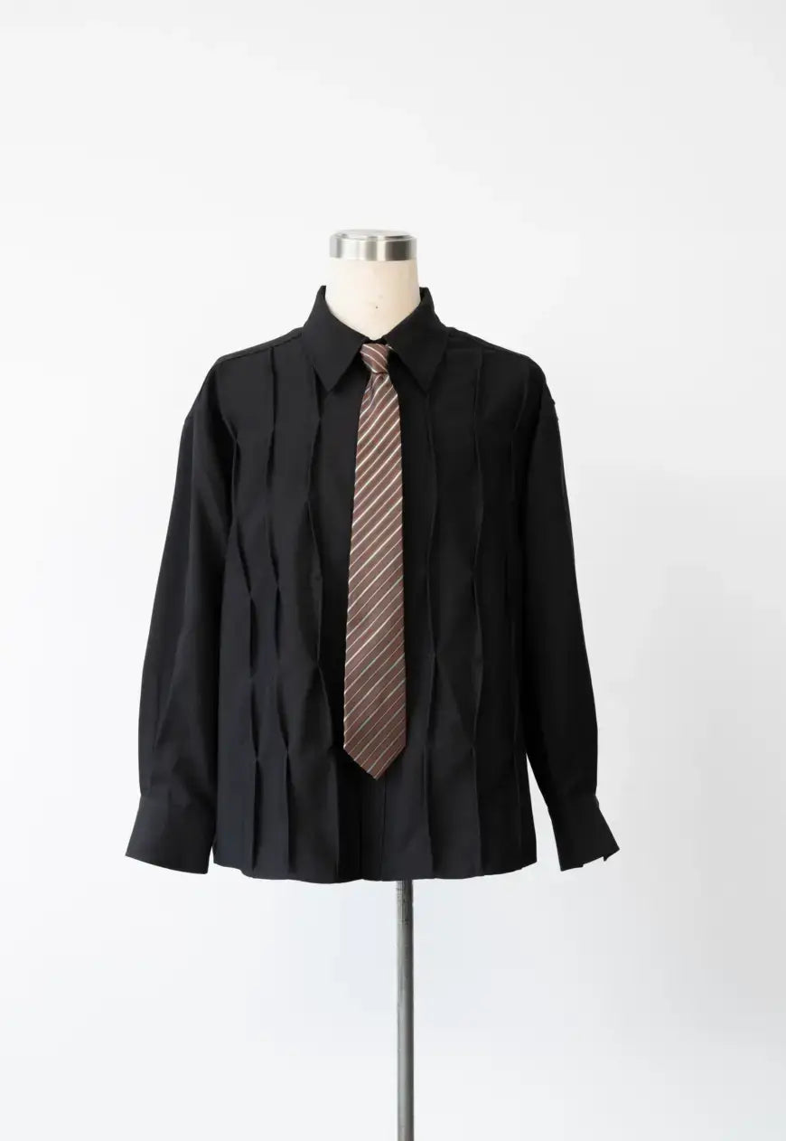 Men's French Vintage Pleated Shirt