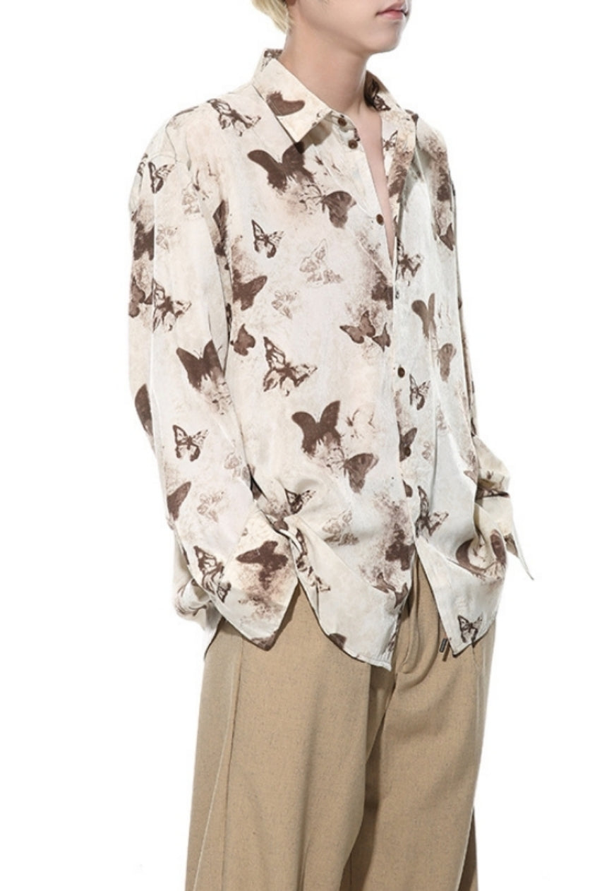 Men's Creative butterfly ink shirt
