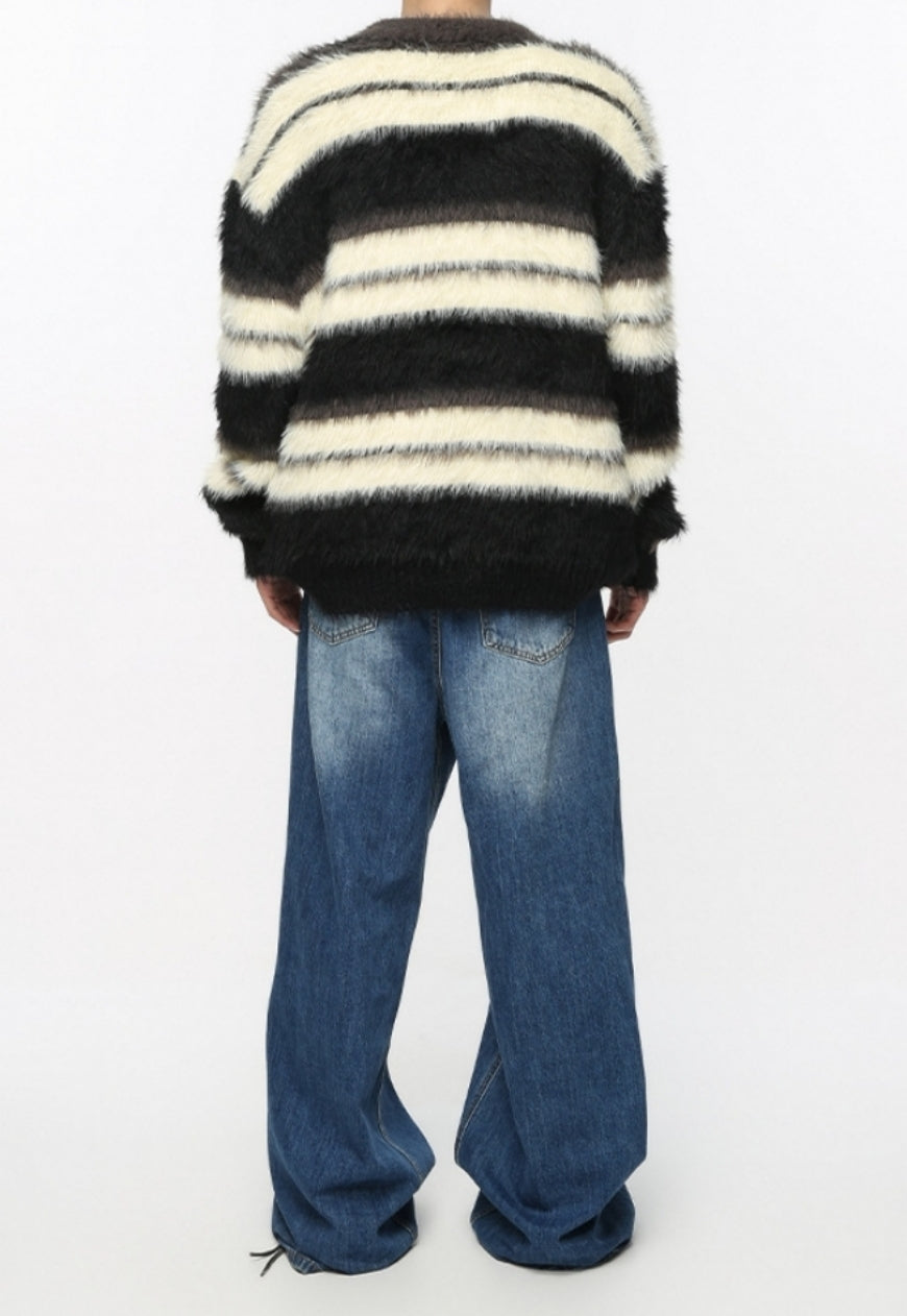Men's striped seahorse sweater