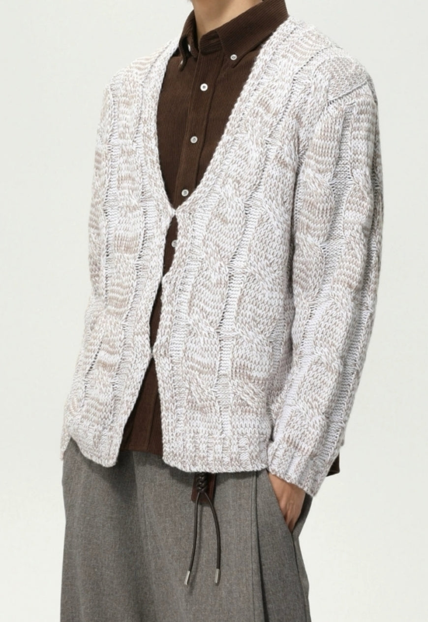 Men's V-neck cardigan knitwear