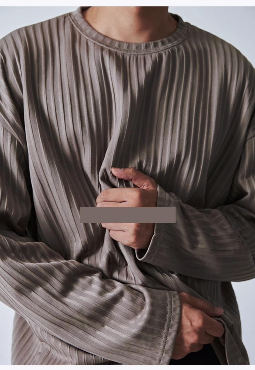Men's Three-dimensional striped top
