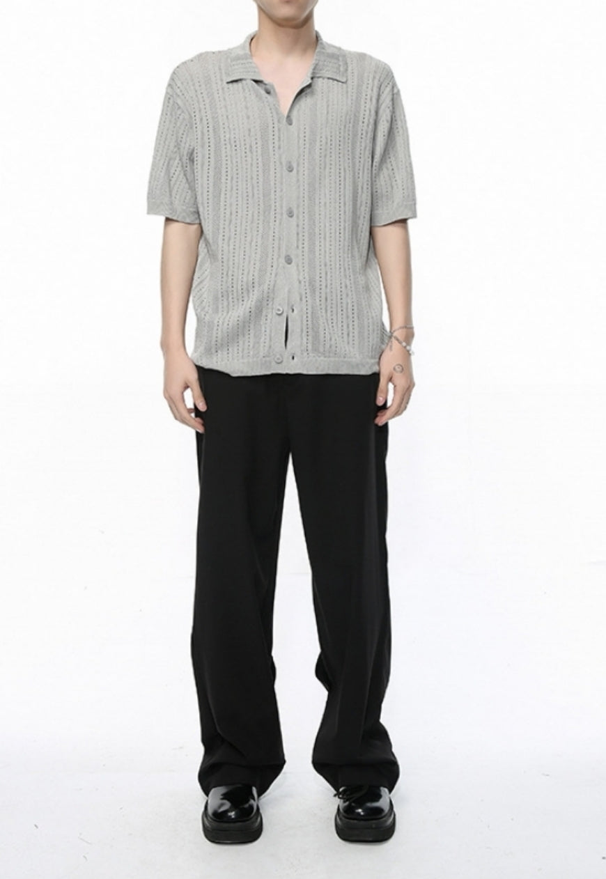 Men's Vintage hollow knitted shirt